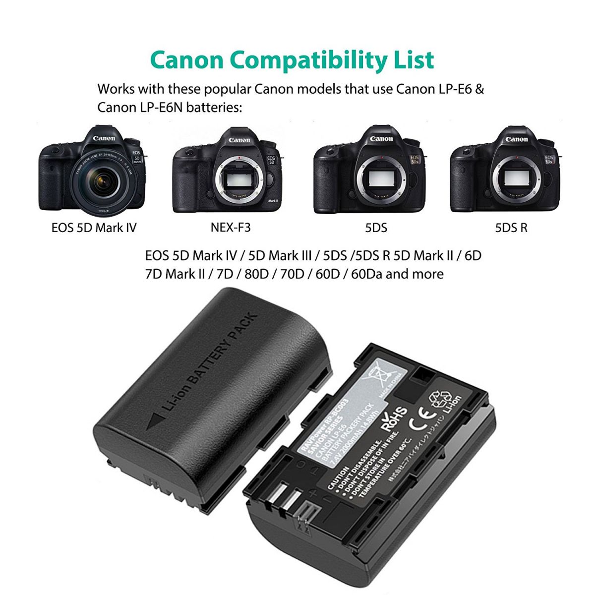 Pin Ravpower tương thích 100% với Canon LP-E6 & LP-E6N