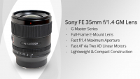 Ra mắt ống kính Sony SEL35F14 GM (FE 35mm f/1.4 GM) !!!