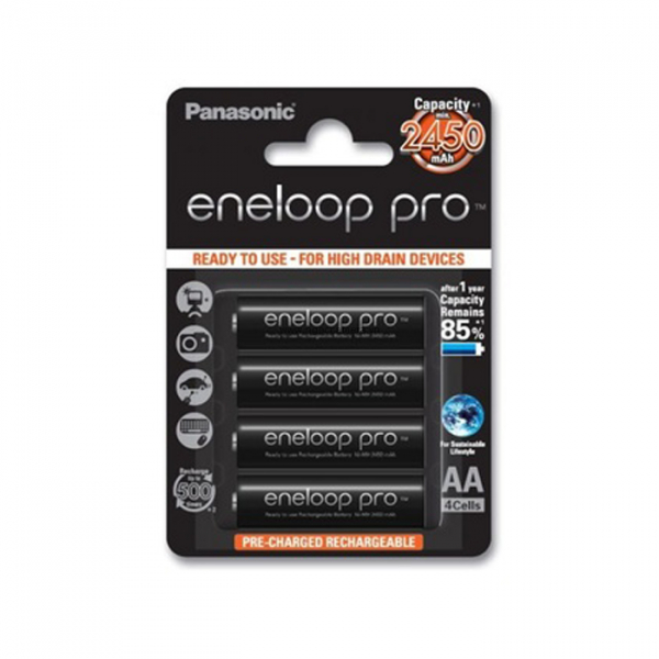 Pin AA Eneloop Pro 2450mAh Đen - Mới 100%