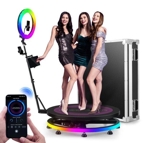 NEEWER R360 39.4″/100cm 360 Photo Booth with RGB LED Strip & Remote